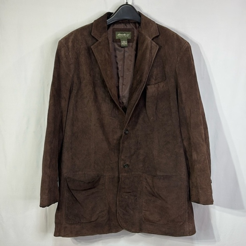 Eddie Bauer Dark Brown Suede Shirt Jacket